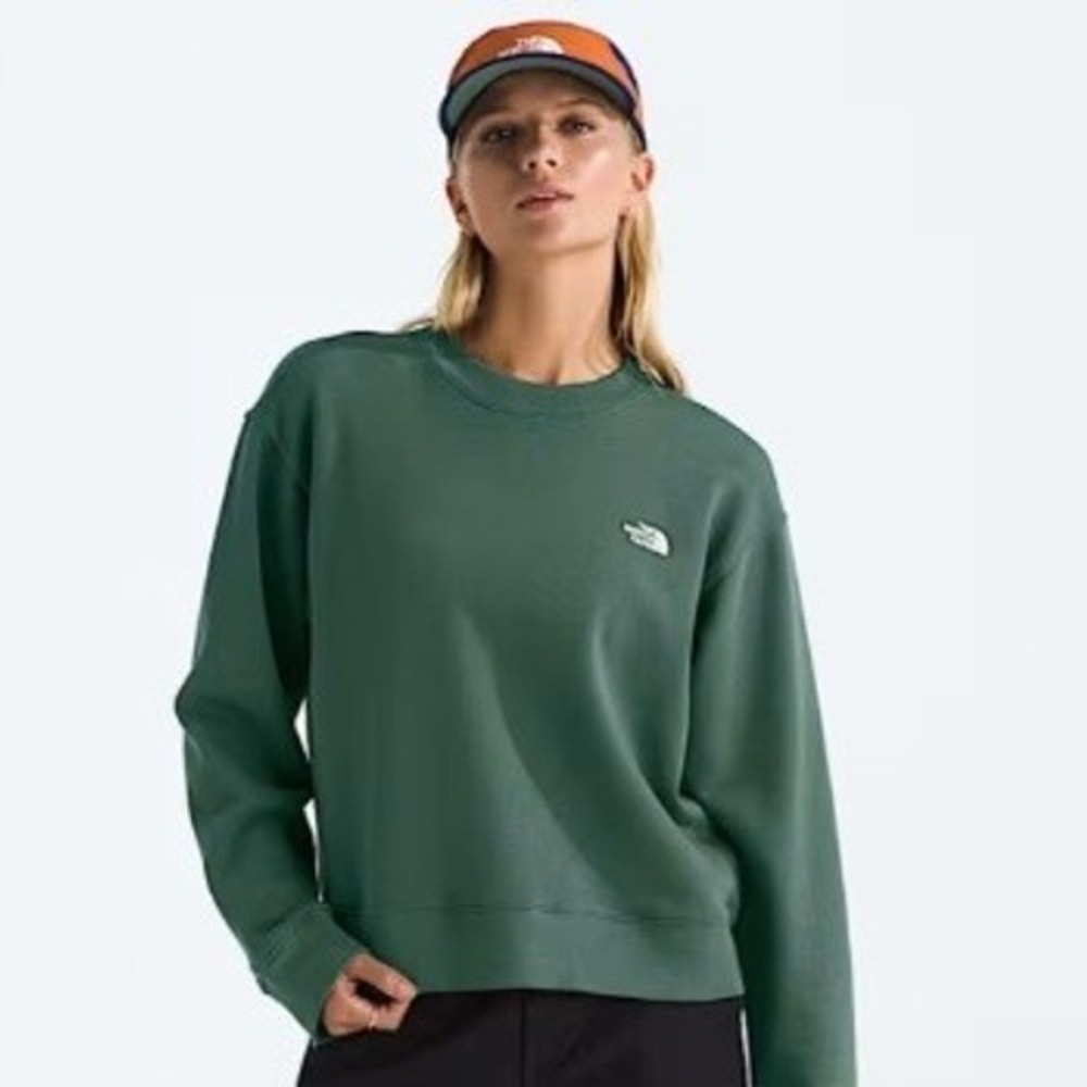 The North Face Relaxed Fit Crew Neck Sweatshirt Womens L Green Loungewear Layer